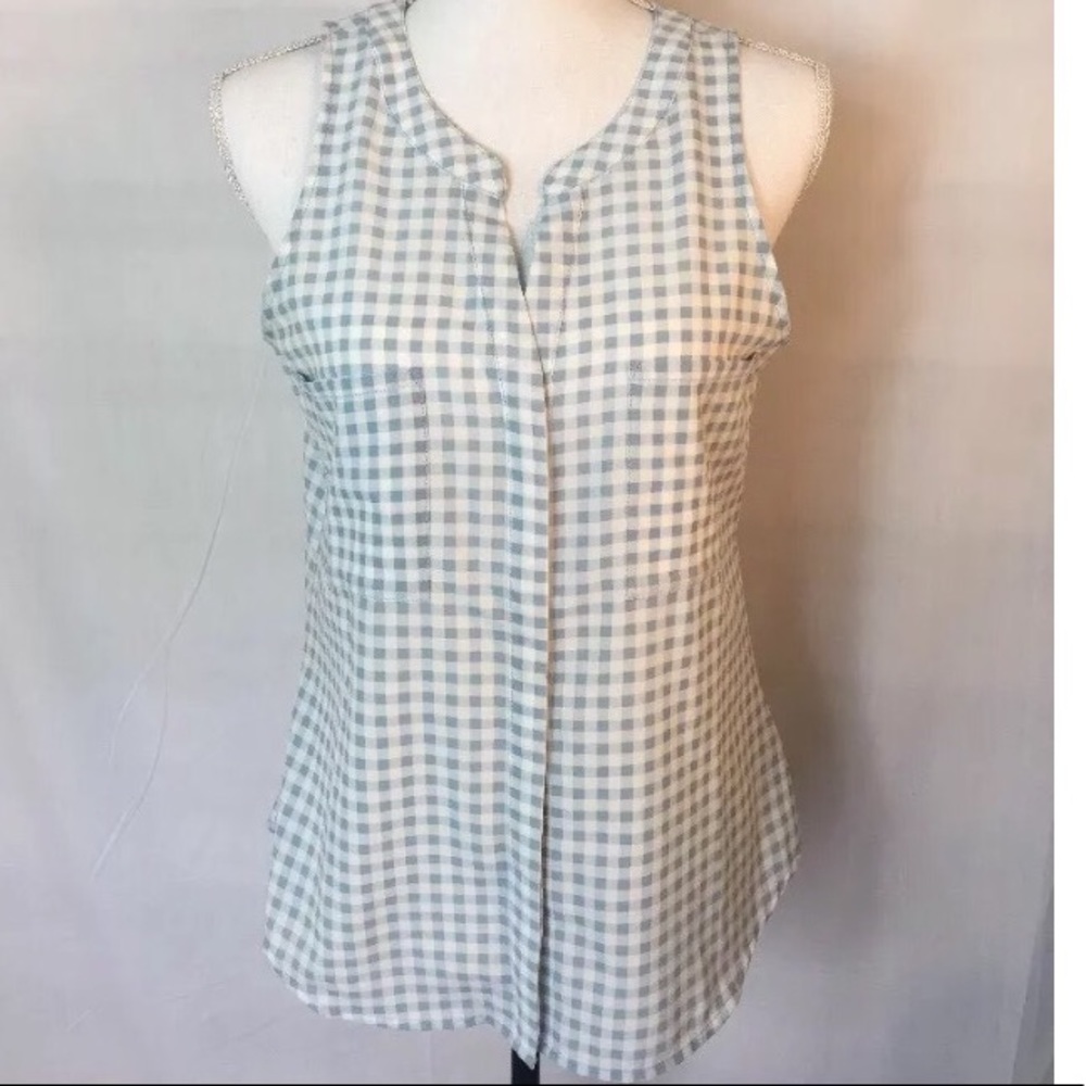 Sanctuary Button Down Checkered Sleeveless Tank